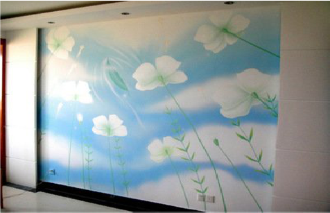 桂东画墙绘怎么画好白云的蓬松感？