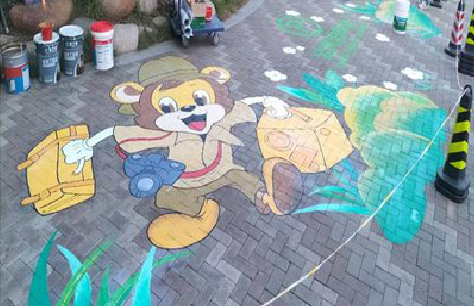 桂东夏季画地面彩绘会遇到的问题