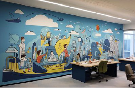 桂东办公室墙绘的特点。