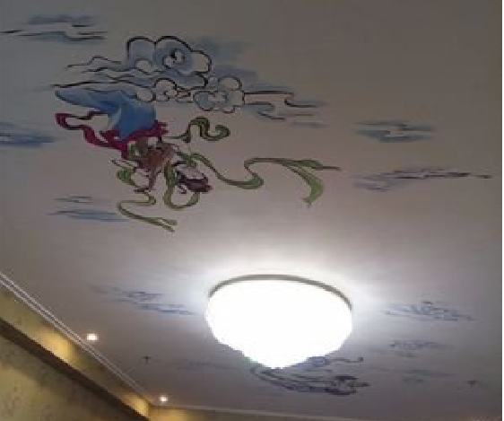 桂东如何快速绘制天花板上的手绘墙？